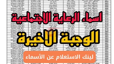 الكشوفات كاملة.. أسماء الرعاية الاجتماعية الوجبة الأخيرة 2025 عبر منصة مظلتي 