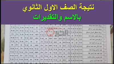 رابط نتيجة الصف الأول الثانوي الازهري الترم الثاني 2025 برقم الجلوس 