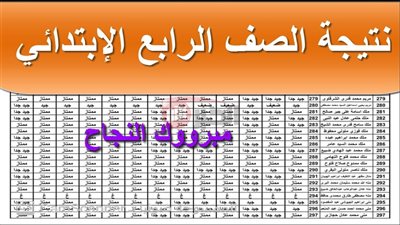 نتيجه الصف الرابع الابتدائي الترم الثاني 2025 برقم الجلوس عبر eduserv.cairo.gov.eg
