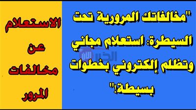 مُتاح الآن.. رابط الاستعلام عن مخالفات المرور 2025 برقم السيارة مجانًا