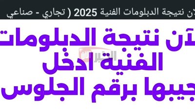 رابط استخراج نتيجة الدبلومات الفنية برقم الجلوس 2025 الدور الأول جميع المحافظات