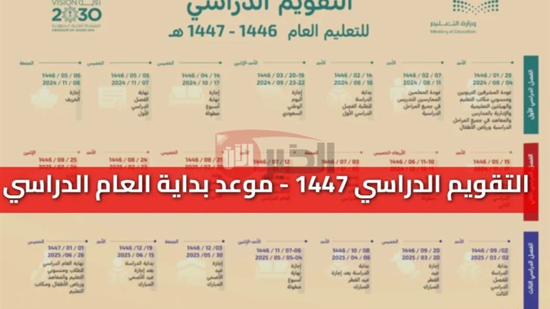 التقويم الدراسي 1447
